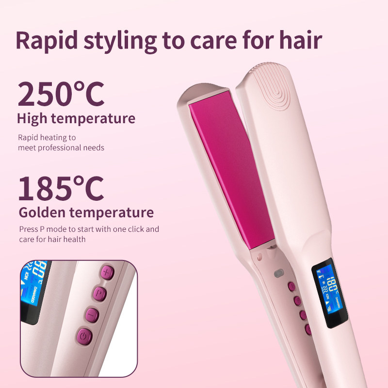 Professional Salon Flat Iron with 1.6 Inch Plate Ceramic Tourmaline Ionic Hair Straightener and Curler