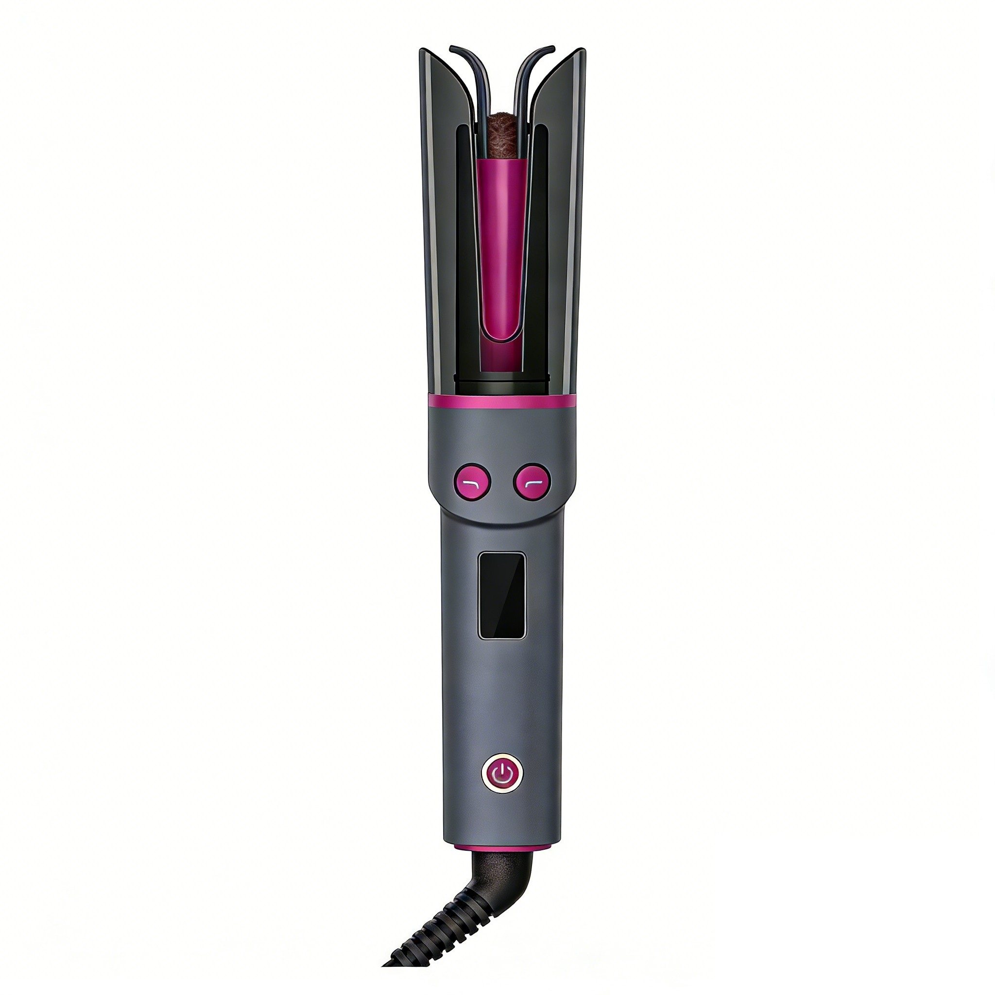Negative Ion Automatic Rotating Curling Iron – Dual Voltage, Anti-Scald, Portable Ceramic-Coated Auto Hair Curler for Travel & Home Use