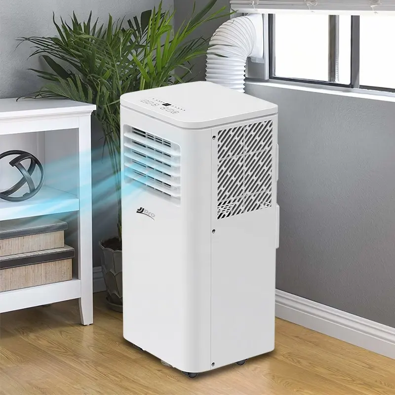 LX1703，2023 New JJPRO GREENFLY Mobile Air conditioner portable 9000 btu home mini portable air conditioner，Cooling capacity (Btu) 8001-10000 hours, Cooling energy efficiency ratio 2-4, Voltage (V) 220, Power (W) 950, Maximum air flow 300m2/h Cooling capacity 9,000/7,000 BTU, Operating temperature 15 °C ~ 35 °C