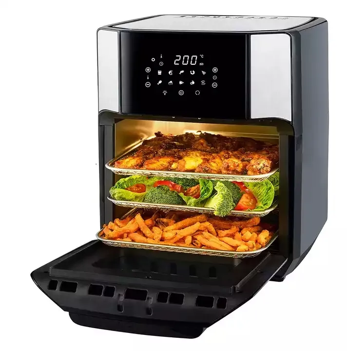 LX2302，Healthy 12L High capacity digital version Steam Air Fryer Oven, Power (W) 1800W Voltage (V) 110-240V, Rated capacity 12L, Material aluminum, Capacity 12L