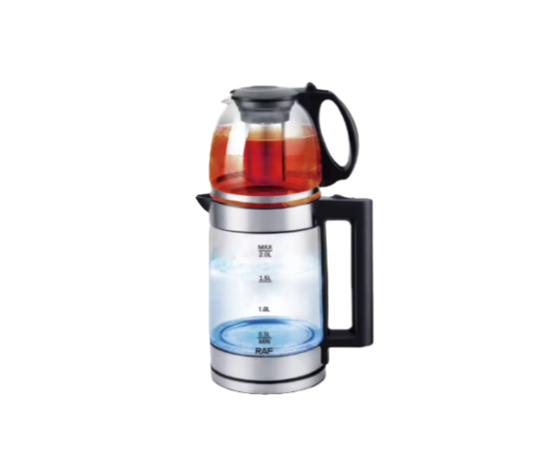 LXTM001 2L Glass Water Kettle Tea Maker Turkish Teapot Russian Electric Tea Kettle Samovar with Infuser