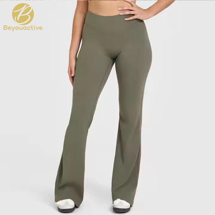 Custom Logo Breathable Workout Gym Fitness Flare Yoga Sports Leggings for Women