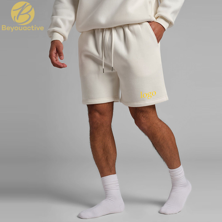Men’s Cotton Fleece Drawstring Casual Sweat Shorts with Pockets