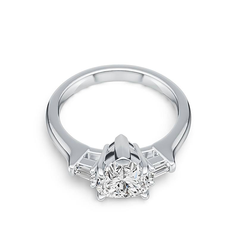 BrilYou Moissanite Heart Shaped Cut Halo Engagement Ring