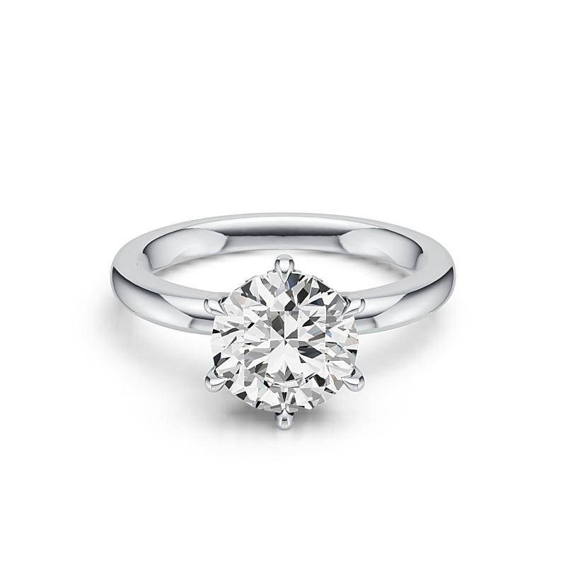 BrilYou Solitaire Ring Six Prong Engagement Ring
