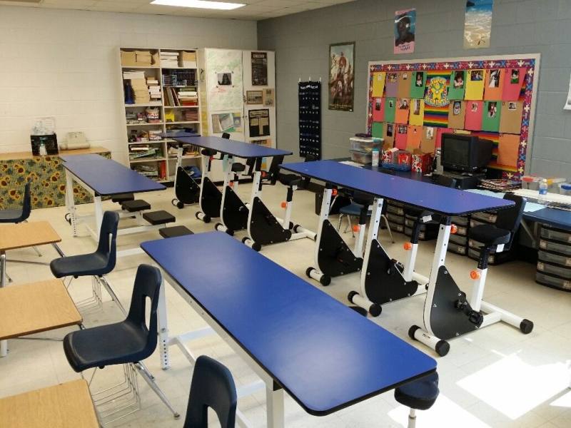 Classroom desks and chairs