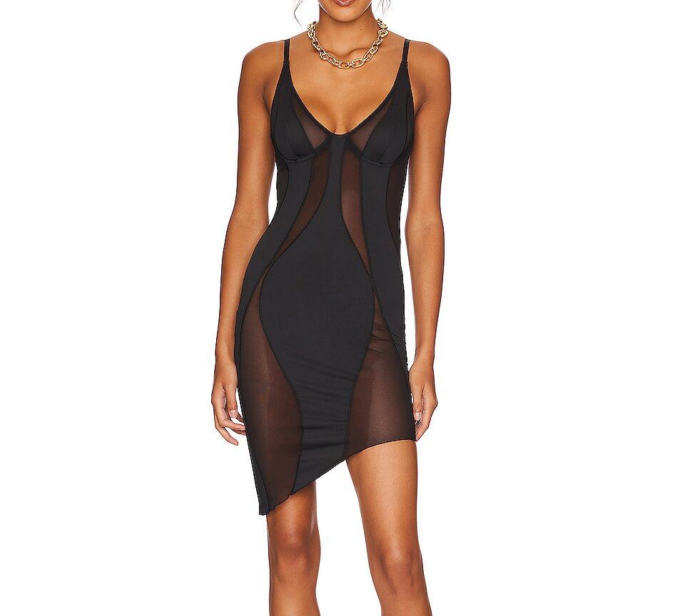 NEW FASHION DESIGN SEXY WOMEN TRANSPARENT MESH SLIP BLACK HOT MINI DRESSES