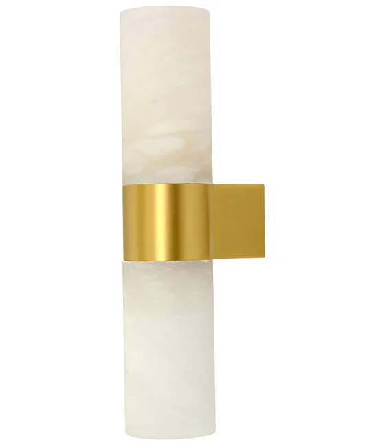 Made by Mayfair Luella 2 Light Wall Bracket in Solid Brass with Spanish Alabaster