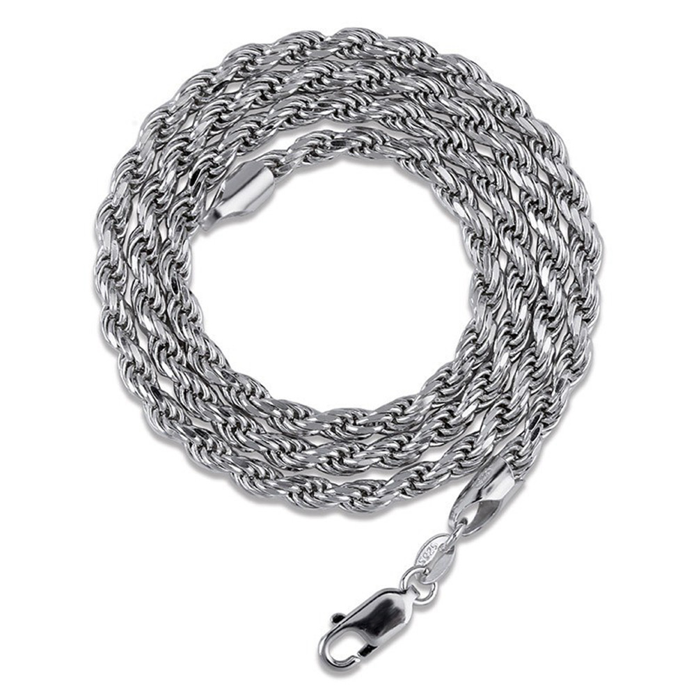 3MM 925 Silver Rope Chain Necklace