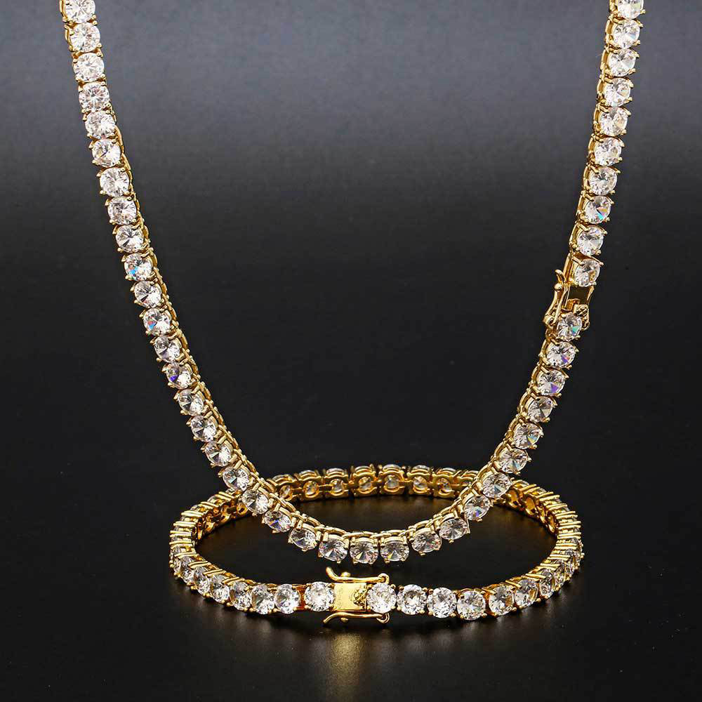 Hot 3-6MM Tennis Chain 18K Gold Plated