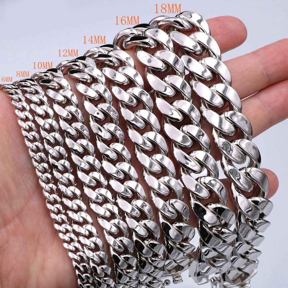 Solid Sterling Silver 925 Miami Cuban Link Chain