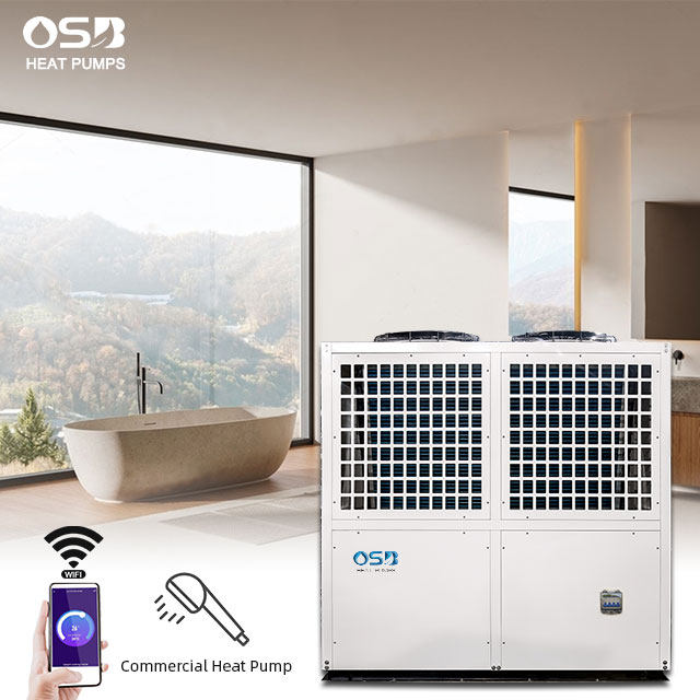 120KW Smart Wifi App Function air to Water Heat Pump Heater Cooler for Swimming Pool Hot Spring Project