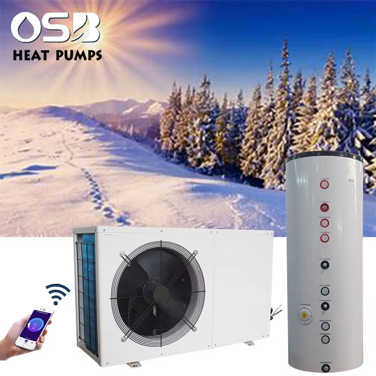 EVI Air-to-Water Monoblock High Efficiency Heat Pump Water Heater with Water Tank