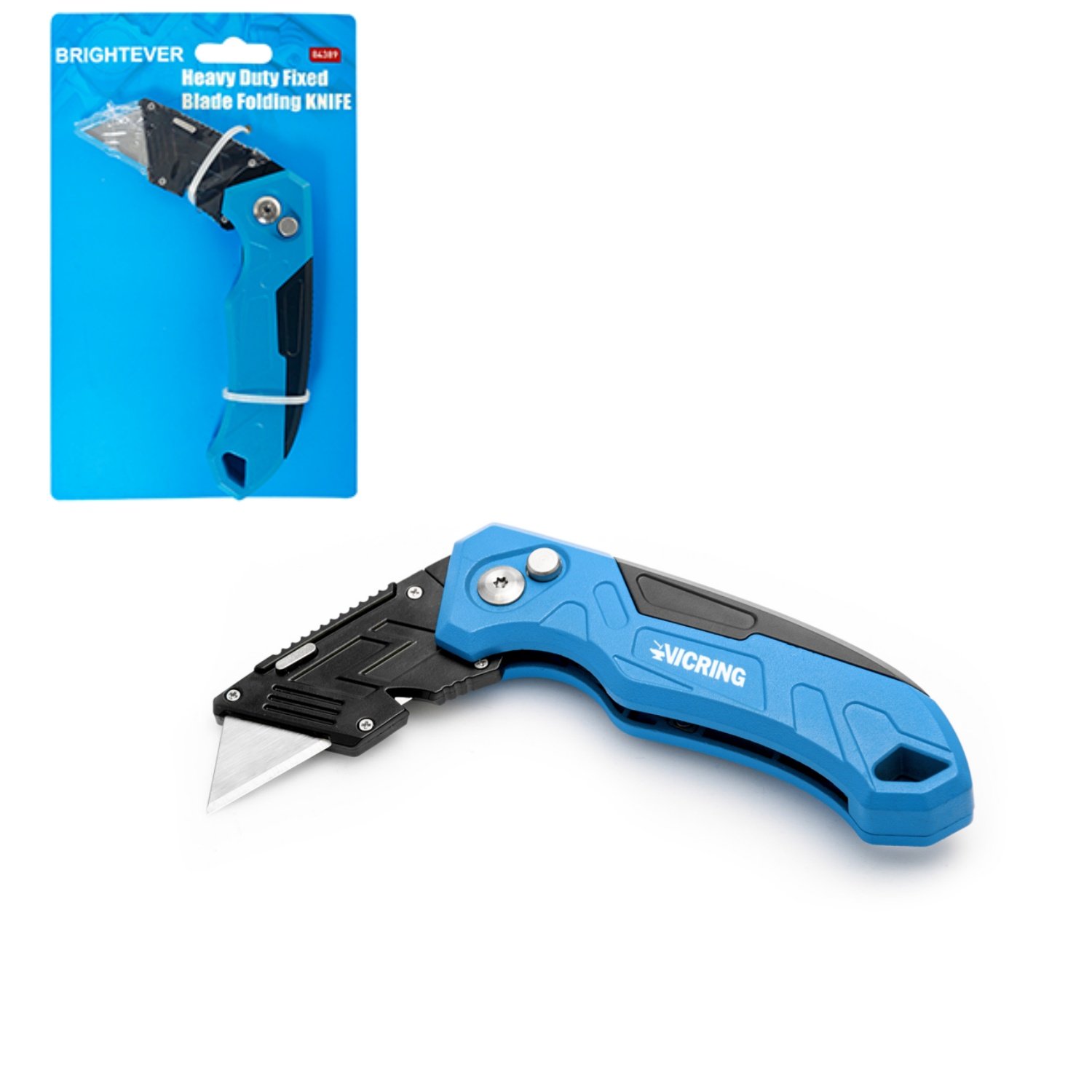 Heavy-Duty Folding Lock Utility Knife| Includes 3 Blades