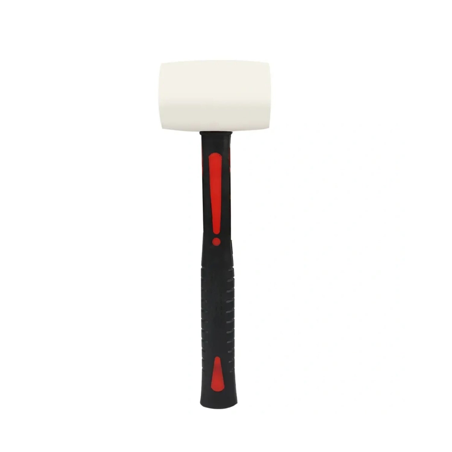 16OZ WHITE RUBBER MALLET WITH FIBREGLASS HANDLE
