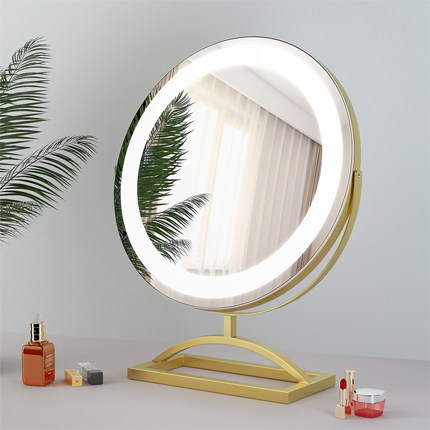 Round Hollywood Mirror with arch base