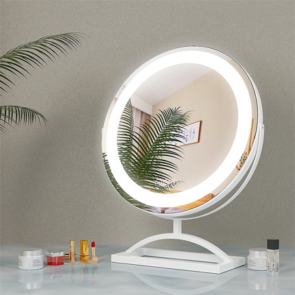 Round Hollywood Mirror with arch base