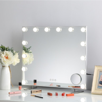 Aluminum Hollywood Mirror with 14 led bulbs