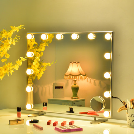 Aluminum Hollywood Mirror with 14 led bulbs