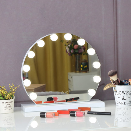 Round Hollywood Mirror with 12 led bulbs