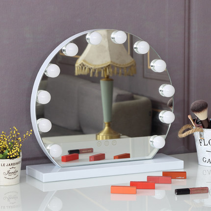 Round Hollywood Mirror with 12 led bulbs