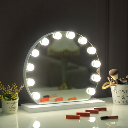 Round Hollywood Mirror with 12 led bulbs