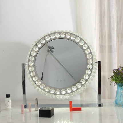 Round Hollywood Crystal Mirror