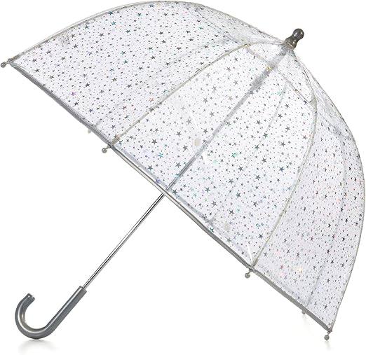 Children's transparent bubble umbrella with dome, lightweight design, windproof and rainproof umbrella, holographic star, transparent bubble umbrella with dome canopy, lightweight design, windproof and rainproof