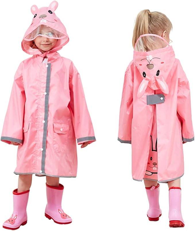 Newest design 2025 fully stock waterproof kids raincoat with reflective tape