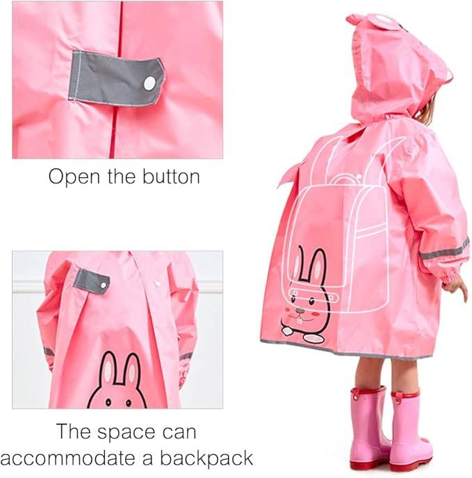 Newest design 2025 fully stock waterproof kids raincoat with reflective tape