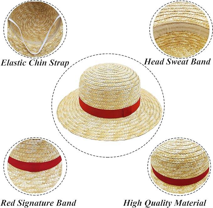 Straw Hat Anime Costume Caps Madelin Shank Hats Yellow Cosplay Strawhats with String Summer Beach Hats