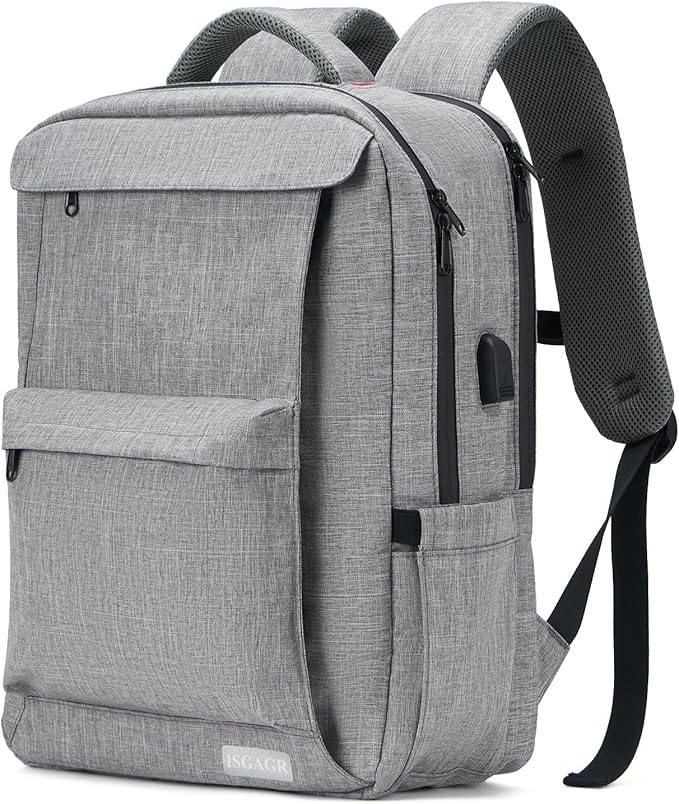 Laptop backpack men and women work commuting travel backpack, college computer carrying casual backpack, school bag, light gray, casual