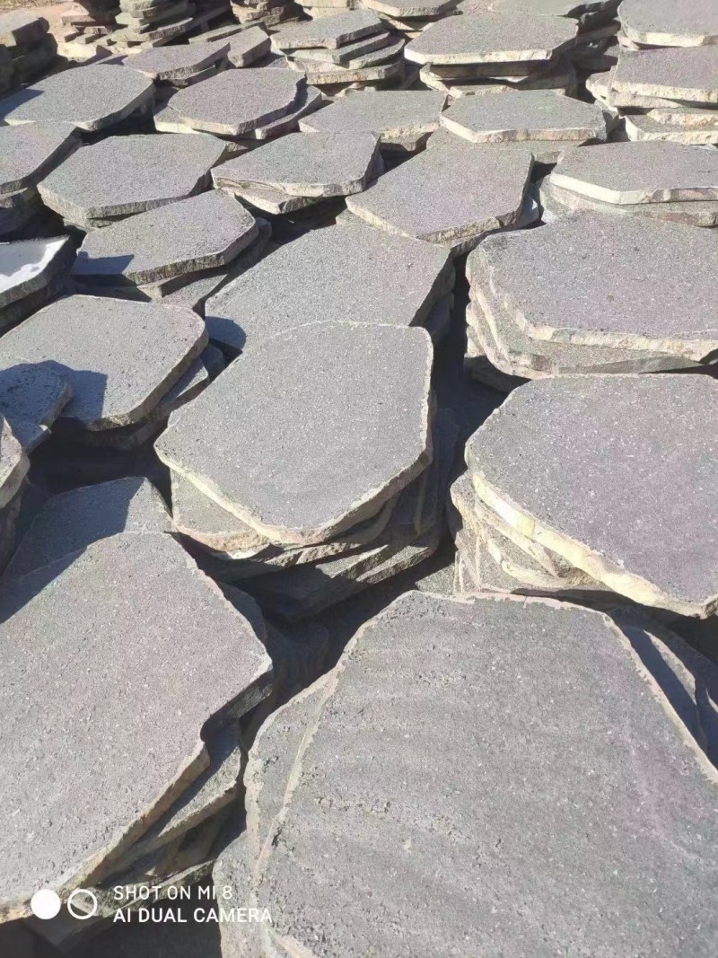 ZP black basalt Polygon Steping Bluestone Crazy Paving Paver