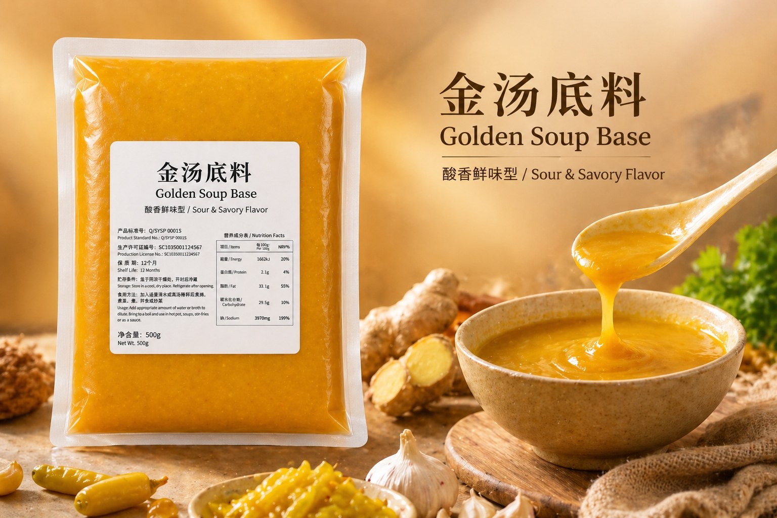 Commercial Golden Soup Hot Pot Base
