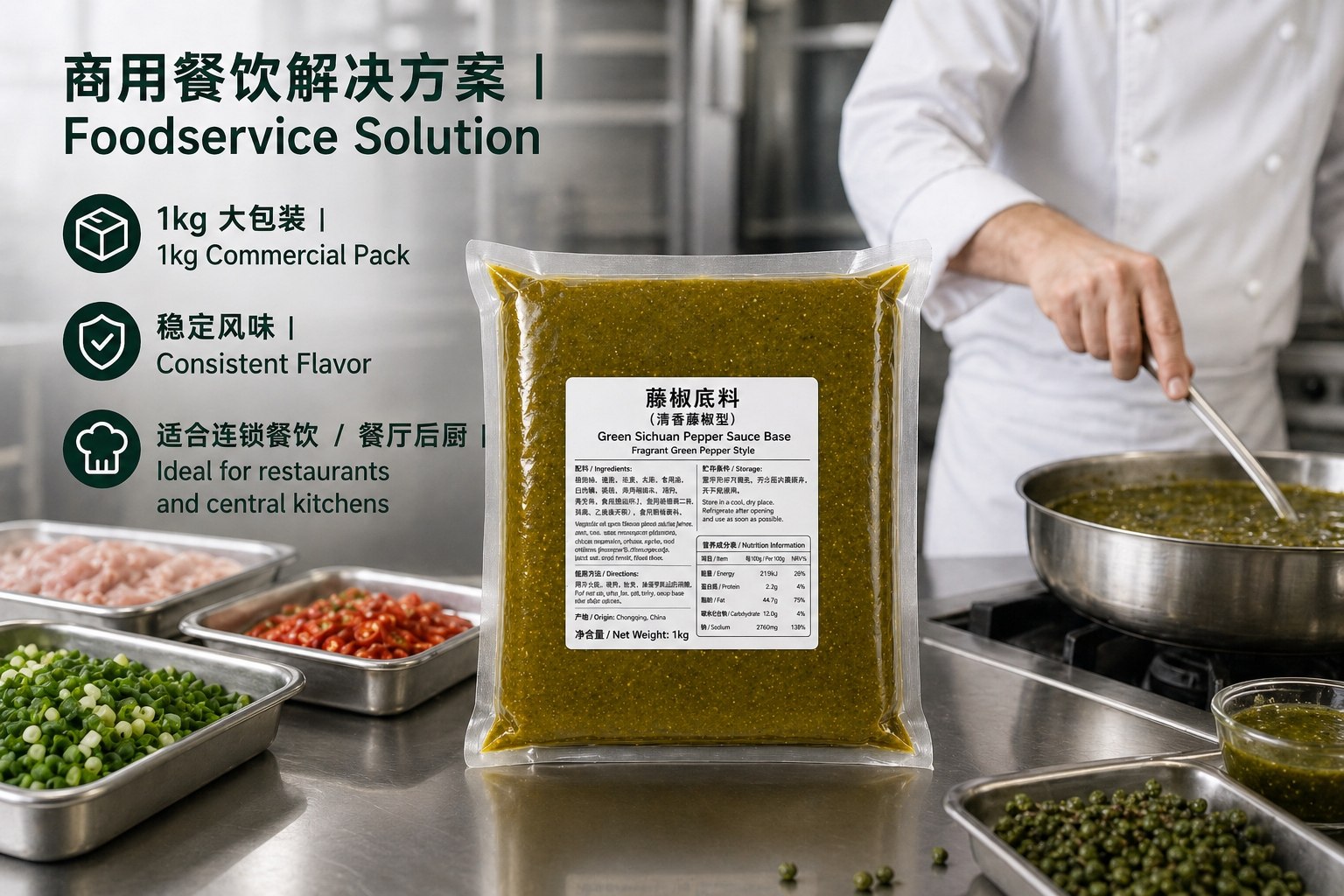 Commercial Green Sichuan Pepper Hot Pot Base