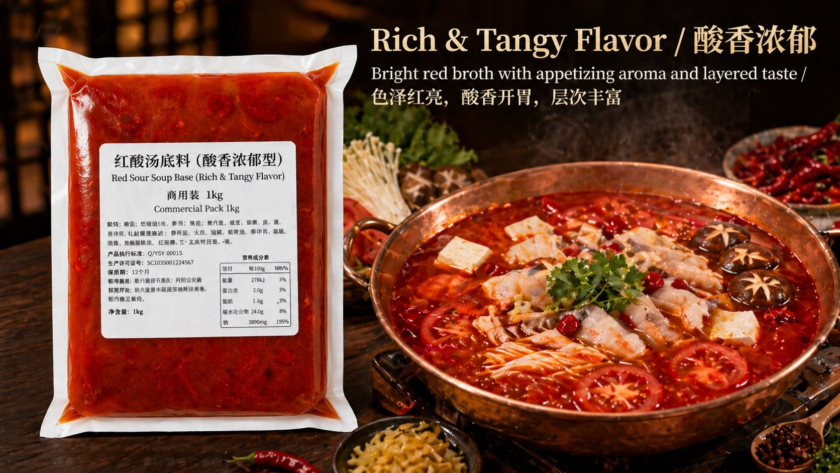 Commercial Red Sour Soup Hot Pot Base