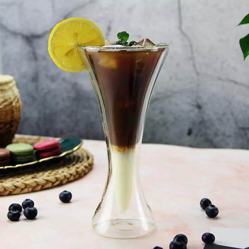 Martini Clear Cocktail Glasses Insulated Double Walled Martini Glasses