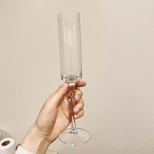 Clear square acrylic glass drinkware plastic champagne glasses flutes