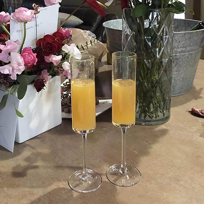 Clear square acrylic glass drinkware plastic champagne glasses flutes