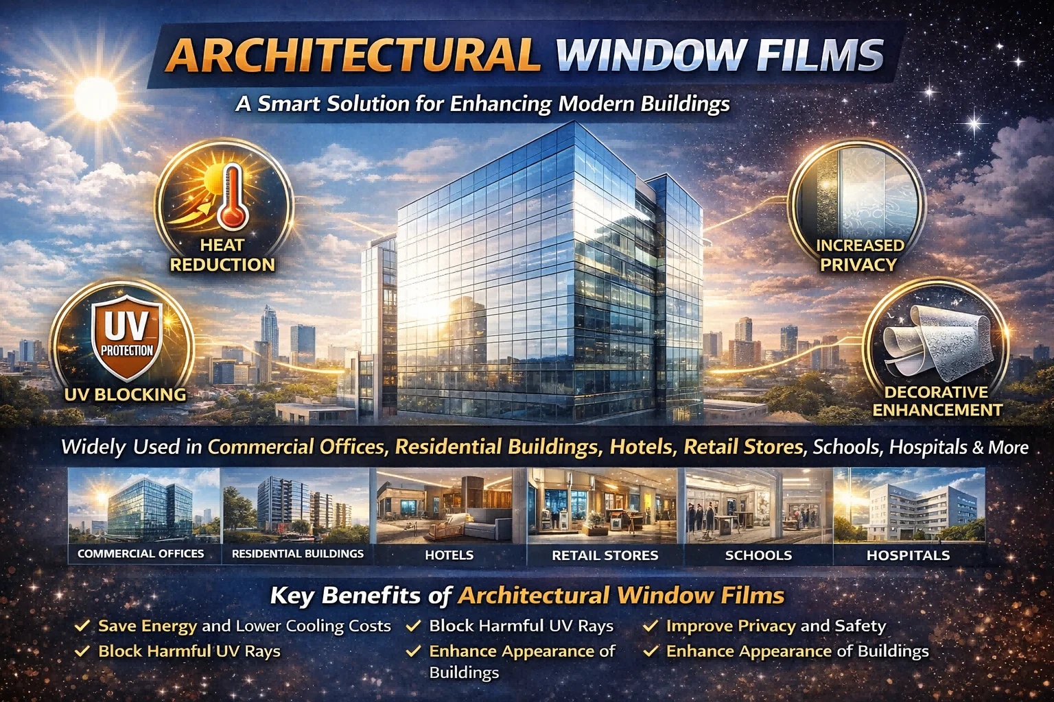 Architectural Window Films for Commercial and Residential Buildings