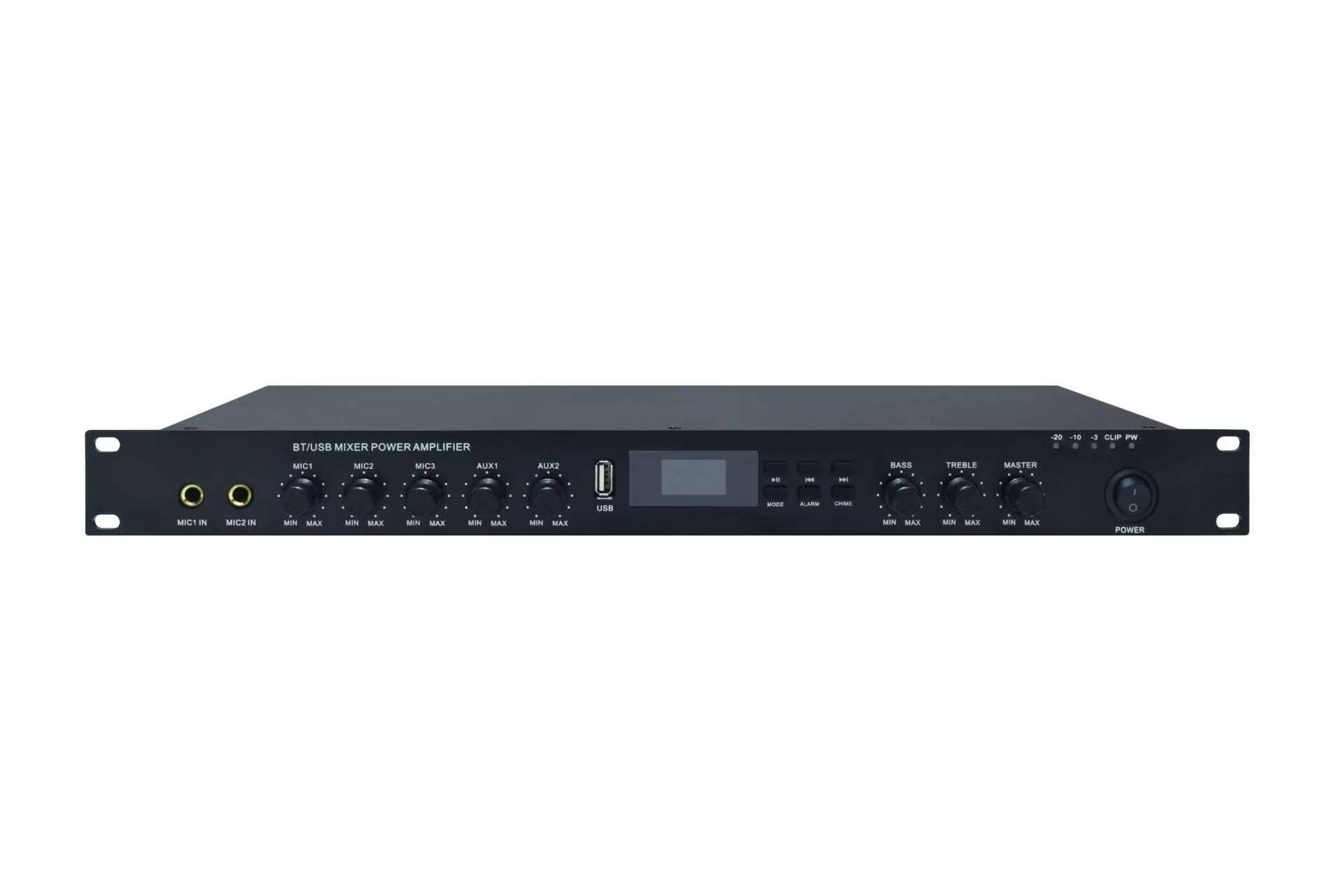 1U class D Economy Mixer Amp with Mp3 & Bluetooth, 3 Mic, 2 Aux, 100V/4-16ohms.100-240V 50/60Hz,Alarm FY-60DMS/FY-120DMS/FY-240DMS/FY-350DMS/FY-500DMS/FY-650DMS