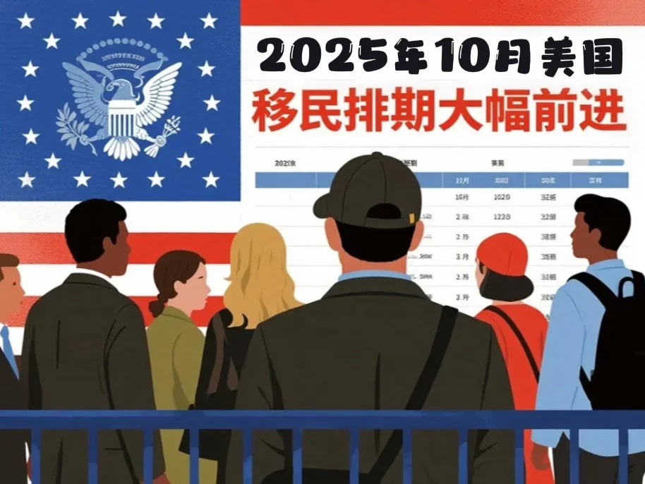 【腾飞移民】2025年10月美国移民排期大幅前进，EB-5、EB-2、EB-3迎来春天！