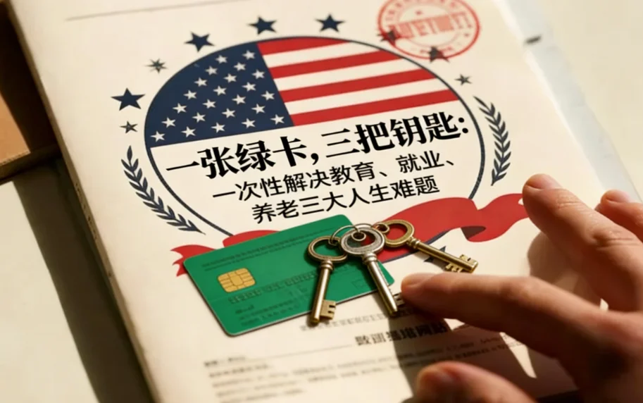 【腾飞移民】一张绿卡，三把钥匙：一次性解决教育、就业、养老三大人生难题