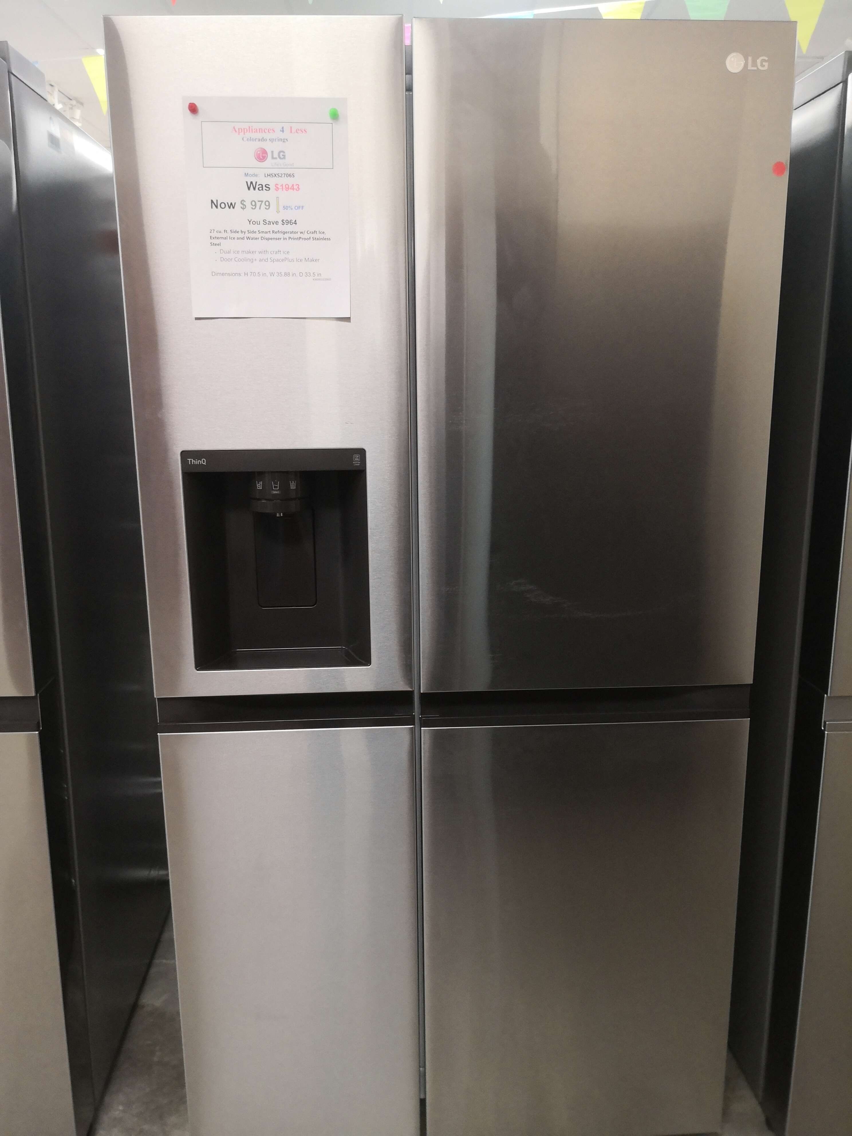 Lg refrigerator  LHSXS2706S