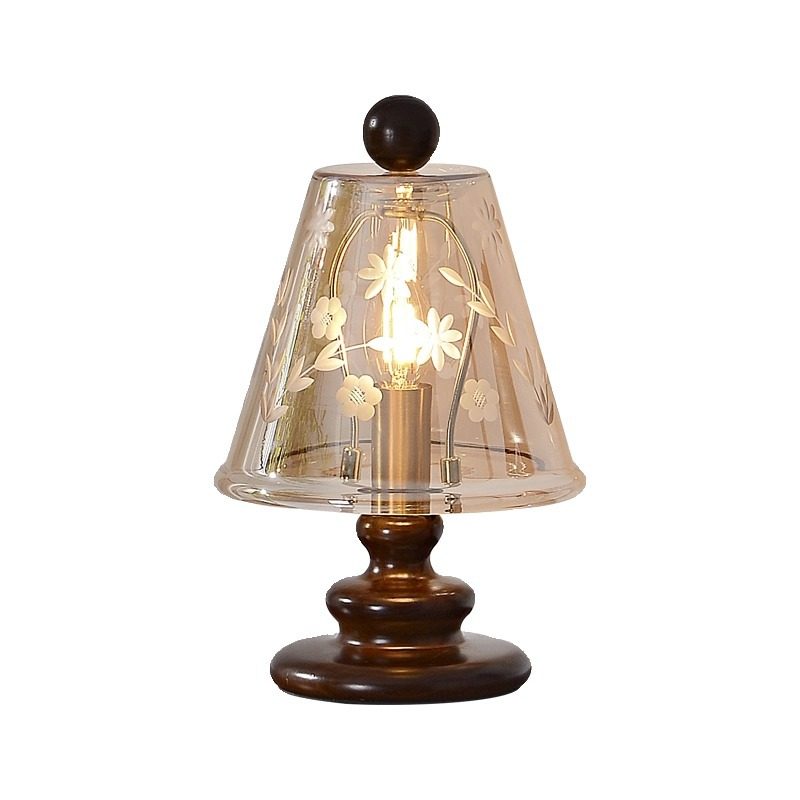 Carved Glass Table Lamp