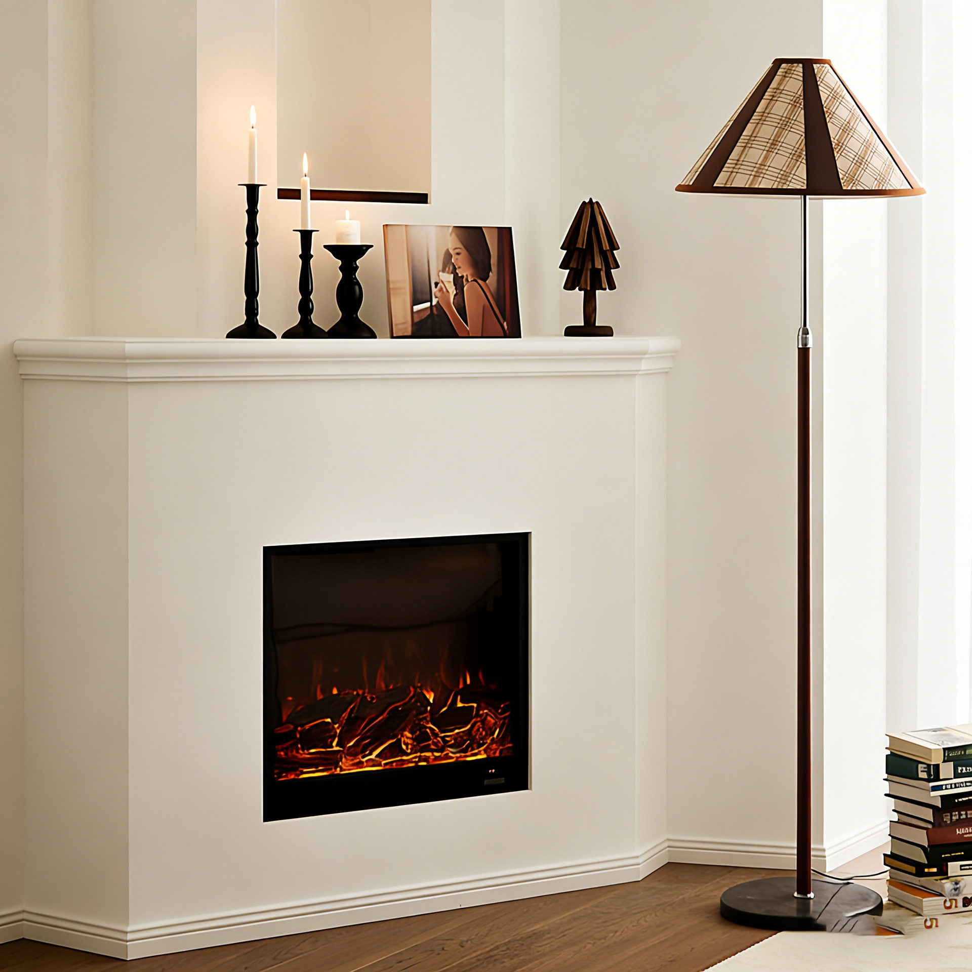 leather & marble standing lamp