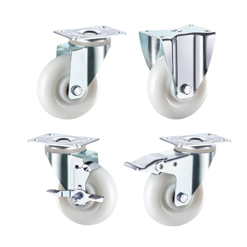 Premium White PP Casters‌ Medium Duty Casters Swivel Fixed Brake ...