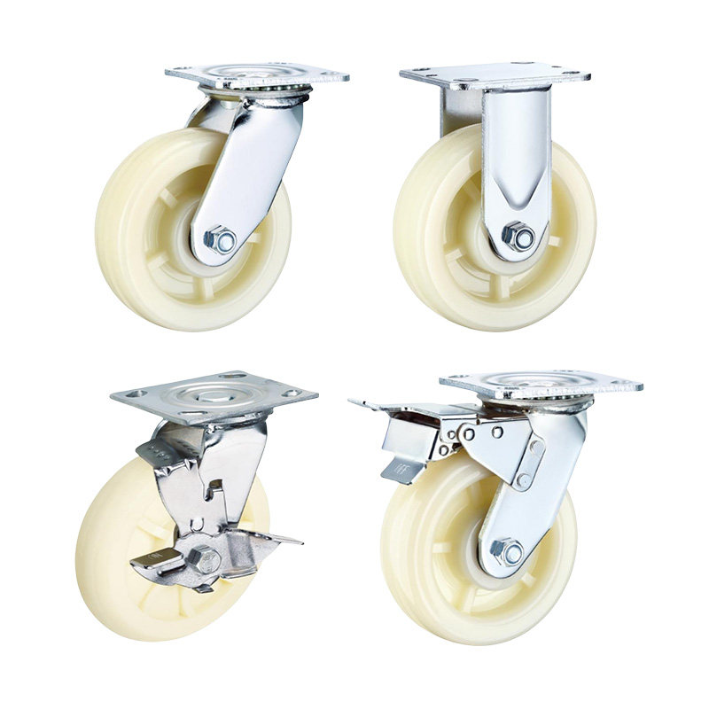 Premium White PP Casters‌ Medium Duty Casters Swivel Fixed Brake ...