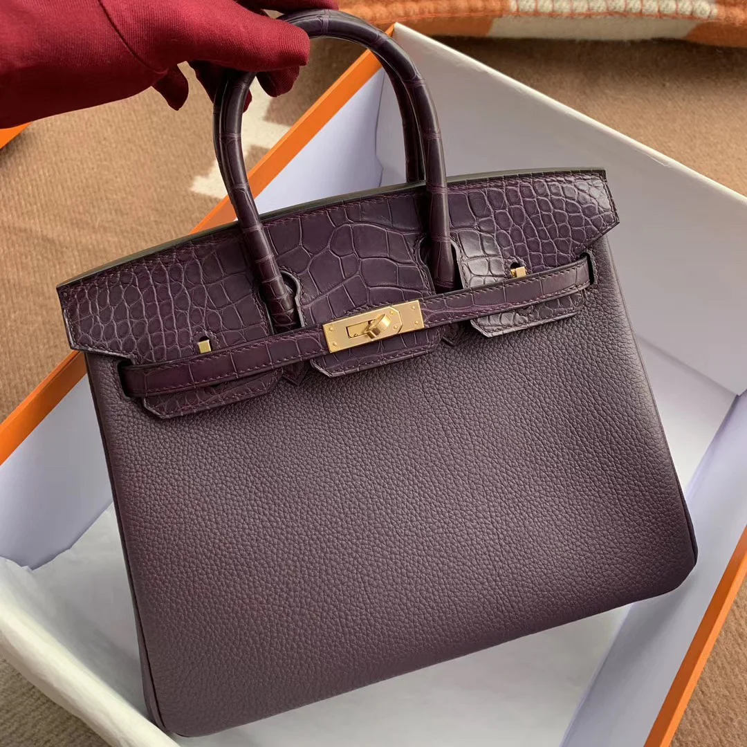 Birkin 30 Touch 9G Amethyste Togo/ Matt Alligator crocodile GHW