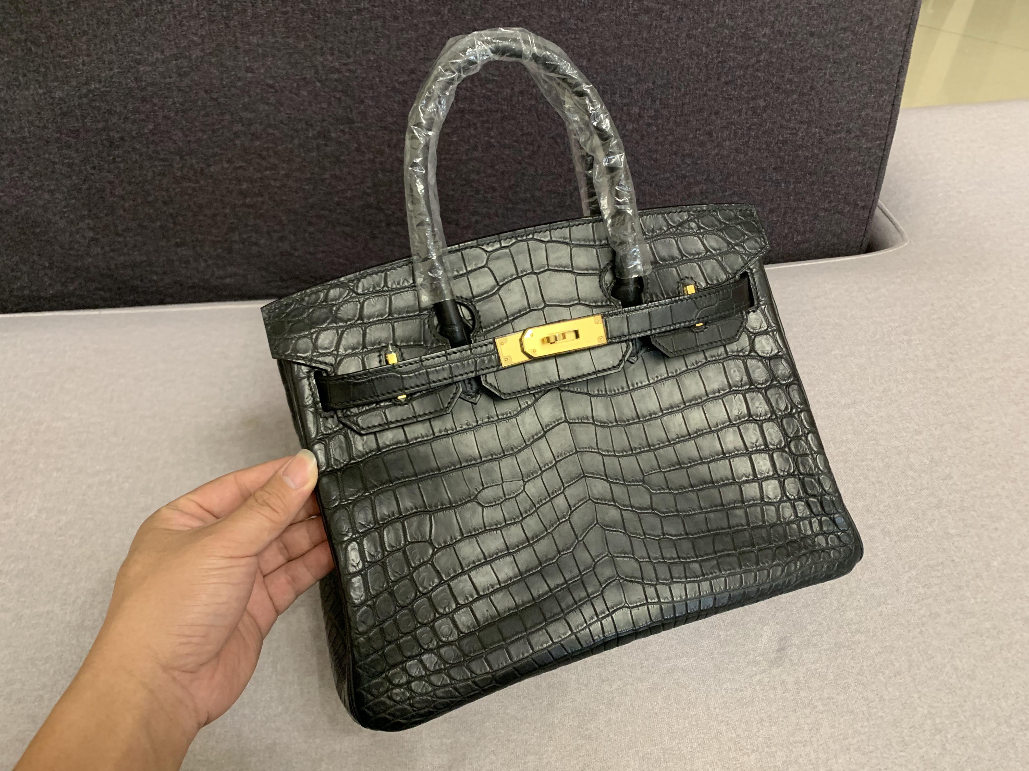 Birkin 30 Black Matt nilo Crocodile GHW